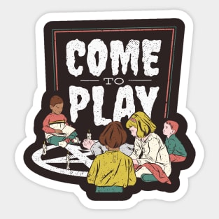 Come to Play // Funny Children's Activity Parody Illustration // Funny Occult Sticker